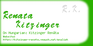 renata kitzinger business card
